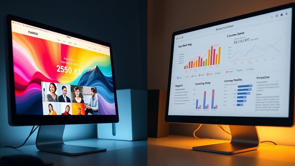 beautiful website versus profitable
